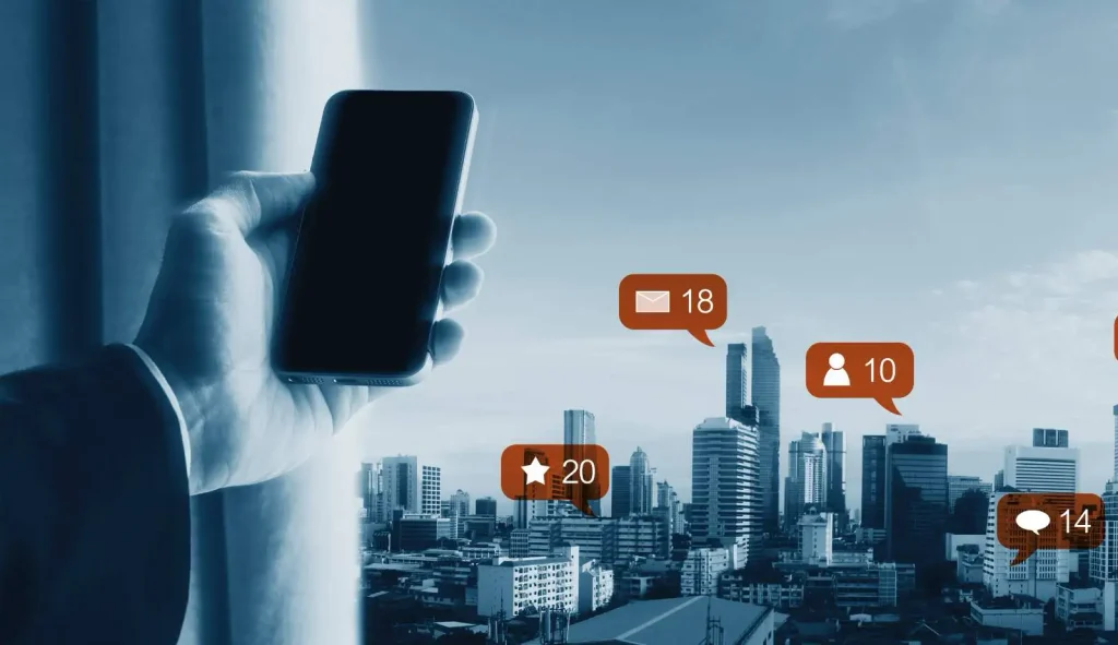 A man using social media marketing to help Lancaster PA plumbers generate more leads